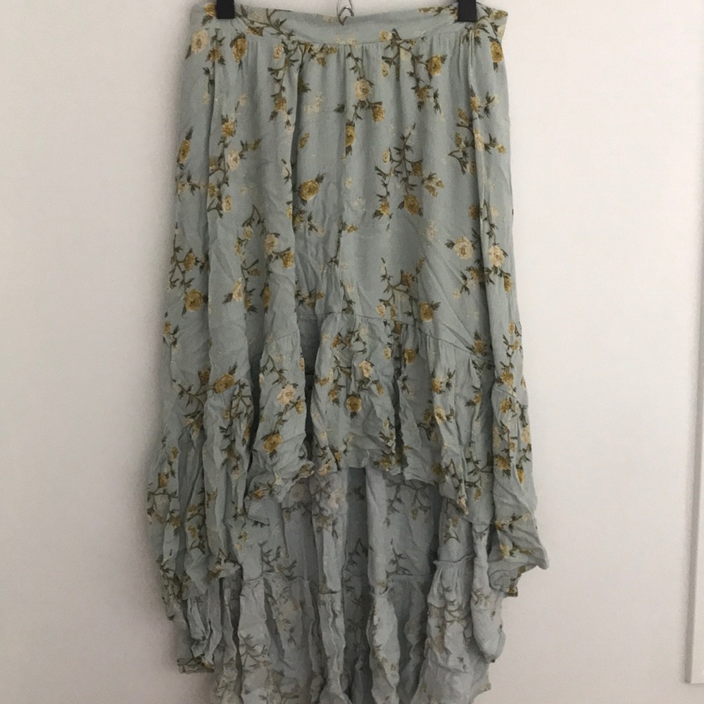 Floral High-low Skirt